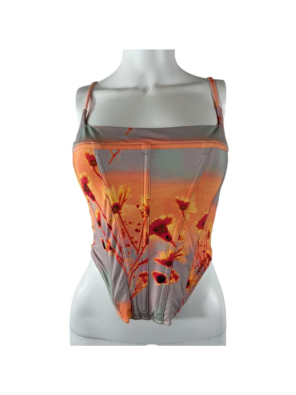 Miaou Floral Multicolor Venus Corset Top Size S
